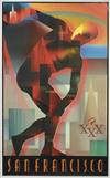 PRIMO ANGELI (1931- ). SAN FRANCISCO / 2012 OLYMPIC GAMES. 37x23 inches, 96x58 cm.